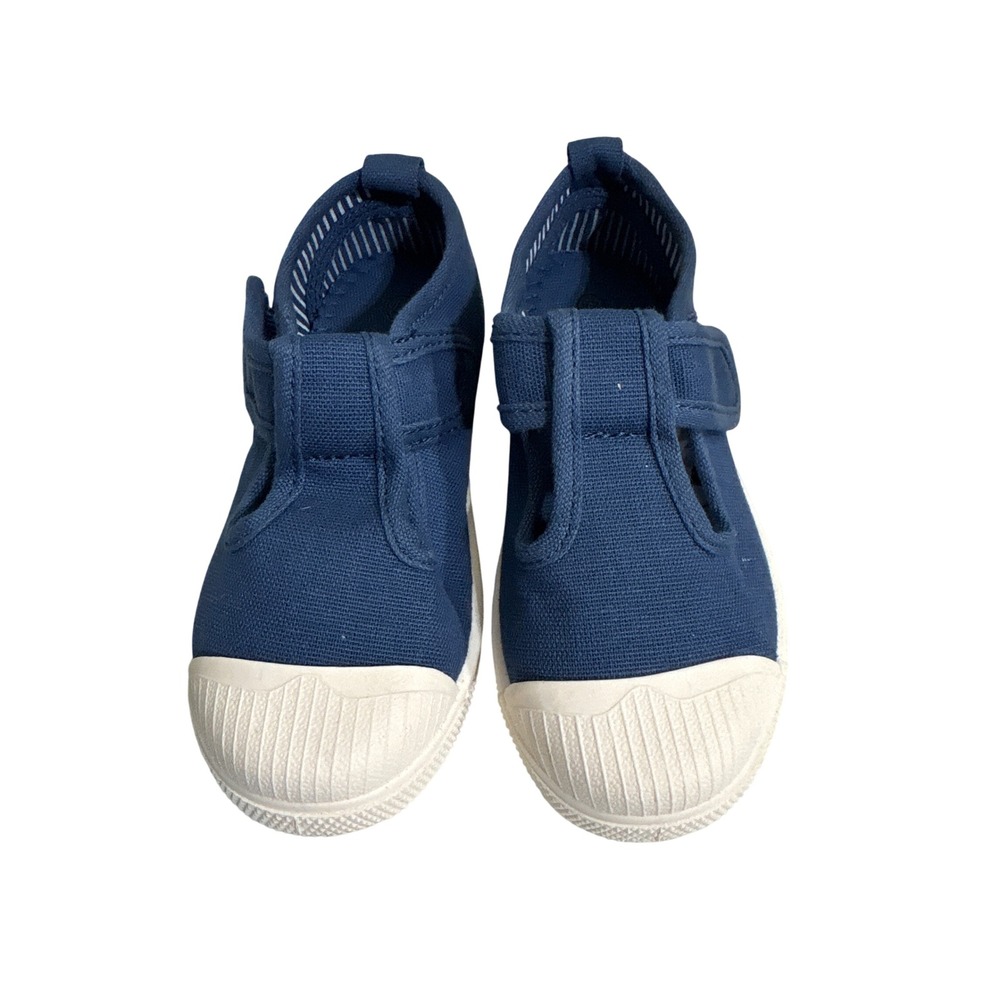 Chus Kids Navy Blue Canvas Mary Jane Sneakers Hook Loop Spain Size 27 EU 10 US